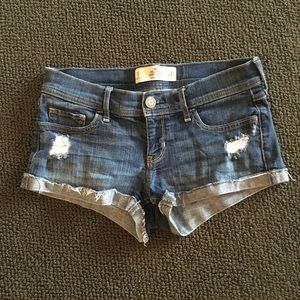 Hollister distressed denim shorts